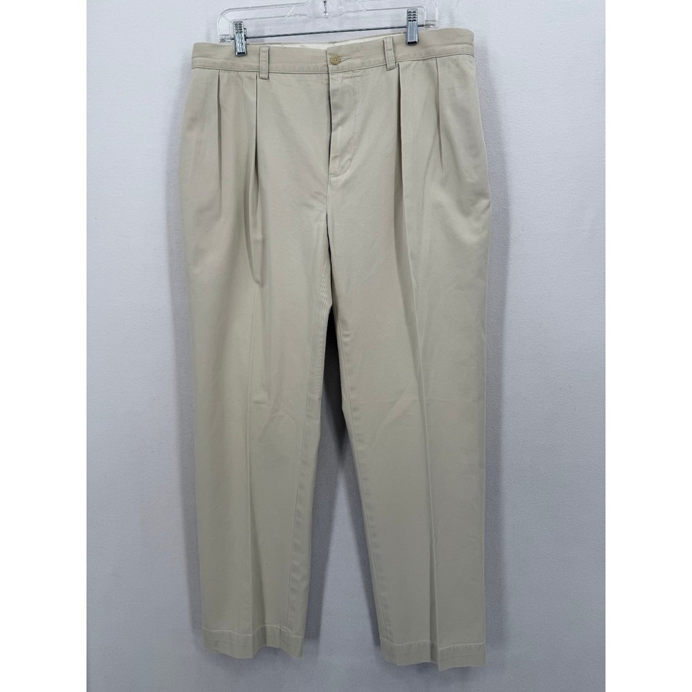 Polo by Ralph Lauren Ethan Chino Pants Mens Size 36x32 Beige Pleated Cotton